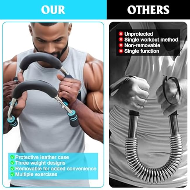 Twister Arm Trainer, Adjustable Chest Workout Equipment, Arm Trainer for Men, Portable Power Twister Bar, Detachable Design Fitness Anywhere