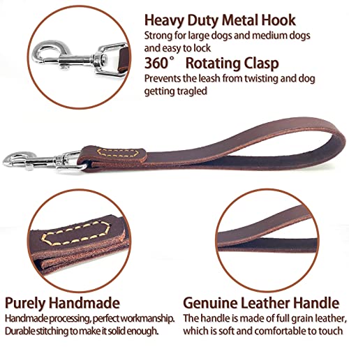 Training with Leather Short Dog Lead