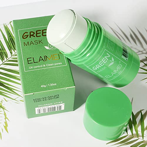 Mascarilla de té Verde,Mascarilla Sólida de Control Aceite,Mascarilla Limpieza Profunda,Ajustar el Equilibrio Agua y Aceite,Deep Cleansing Mask,Hidratar Piel, Para Todo Tipo Piel Hombres Mujeres Cover