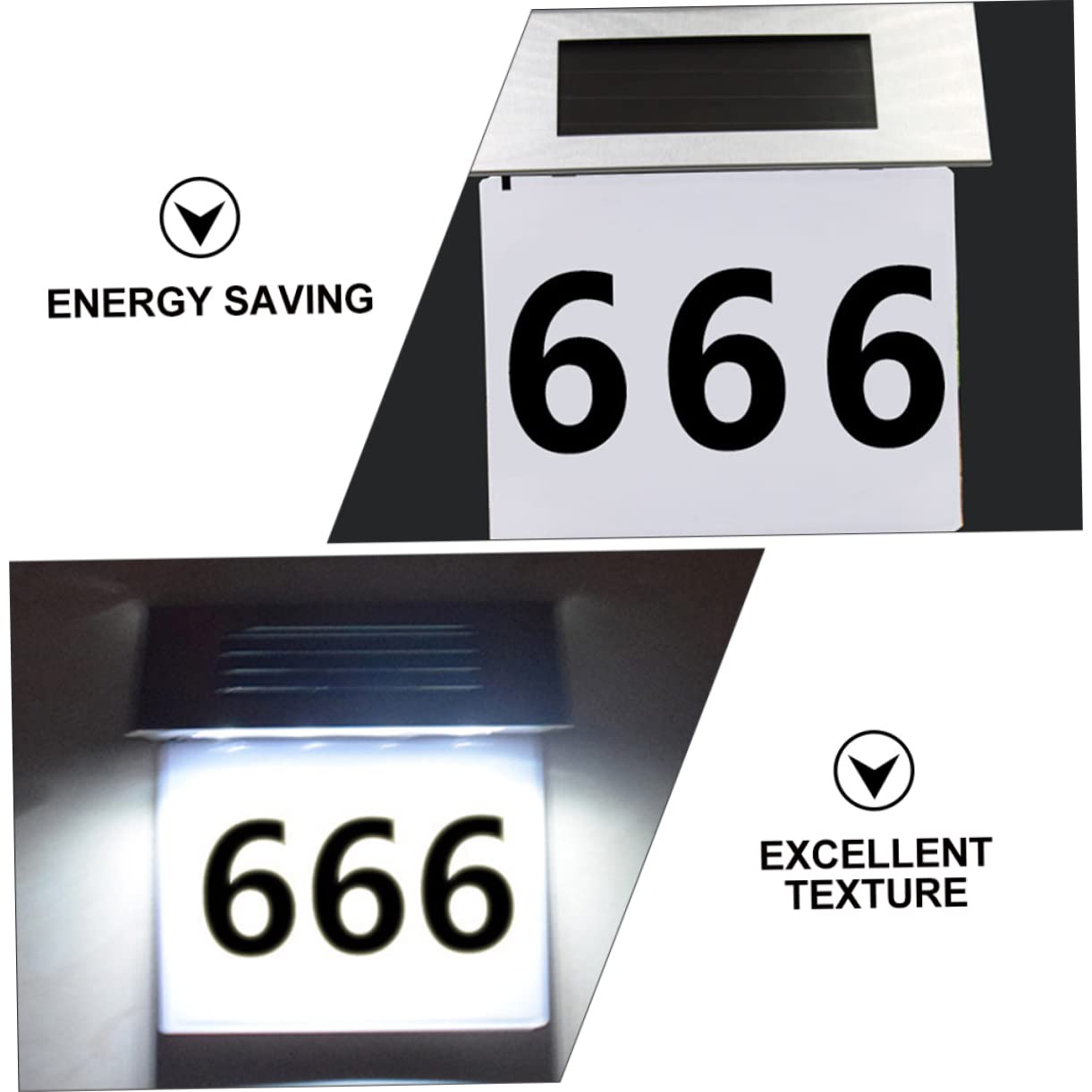 Holibanna 2 Pezzi Di Luce Solare Per Porta Numeri Civici Luce Solare Per Casa Indirizzo Retroilluminato Lampada Da Parete Lampada A Induzione Luce Per Porta