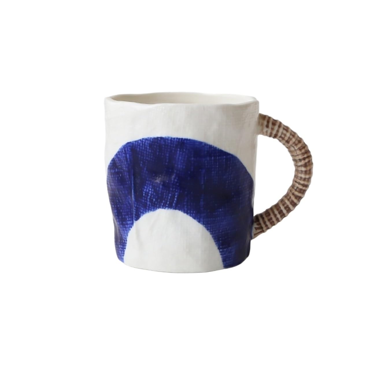 HLHLOP777 Coffee Mugs Hand-painted Textured Blue Underglaze Ceramic Mug 350ml Coffee Cup