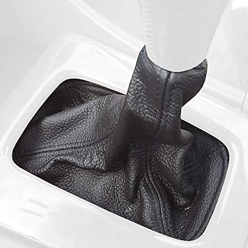 RedlineGoods Shift Boot Compatible with Toyota Solara 1998-03. Tailor Made - not Universal. Genuine top-Grade Italian Black Suede (Alcantara) with Blue Thread