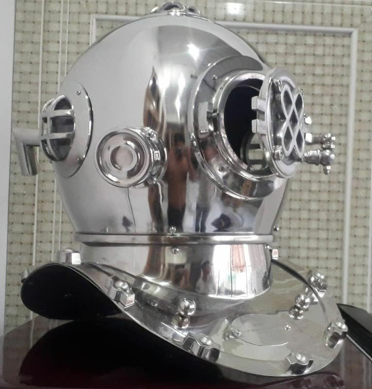 Boston Chrome 18" Inch Diving Helmet US Navy Mark IV Deep Scuba Divers Helmet