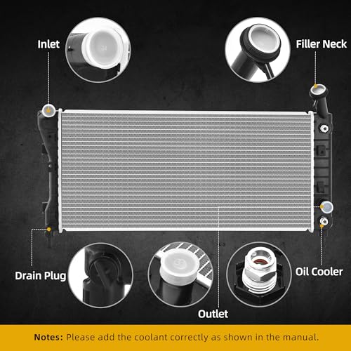 Image of DWVO Radiator Compatible with 2005 2006 2007 2008 2009 Buick LaCrosse 2005-2008 Pontiac Grand Prix 2004-2005 Chevrolet Impala Monte Carlo 3.4L 3.8L V6