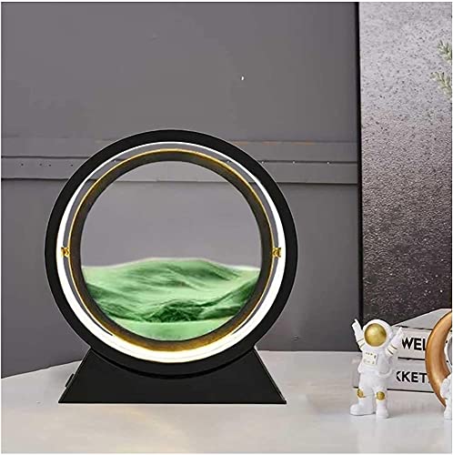 TUKRKRS Moving Sand Art Picture, 360° Rotatable Sand Painting Light, Moving Sand Art Liquid Motion, 3D Sandscape Hourglass, Moving Sand Art Decor, for Home Office Decor Creative Gift
