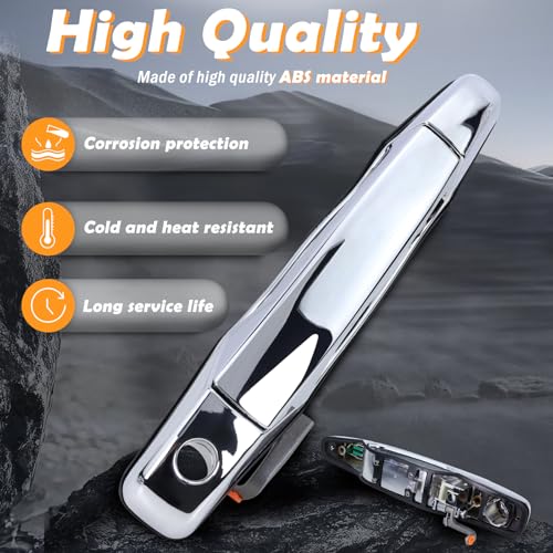 Exterior Chrome Door Handle Front Left Driver Side Compatible with 2007-2014 Chevy Silverado Suburban Avalanche Tahoe, GMC Sierra Yukon, Cadillac Escalade Replaces# 20828258, 22738721, 25960525