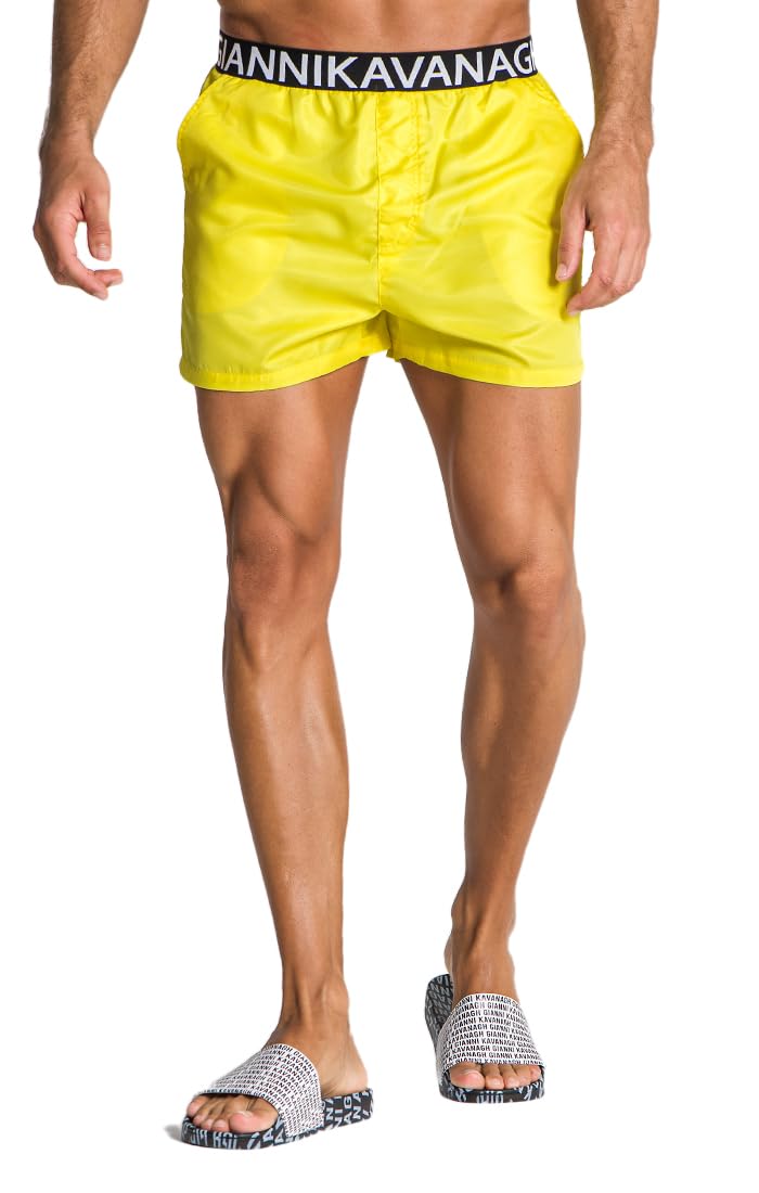 Gianni Kavanagh Board Shorts Mężczyźni Żółte kurtki przeciwdeszczowe