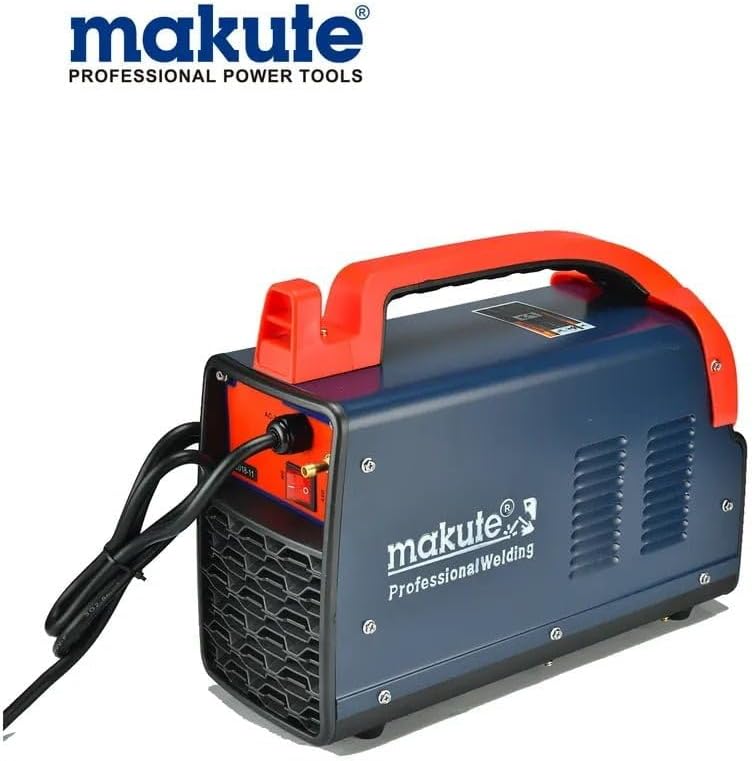 Angled rear view of Makute Inverter Welding Machine, showing power input and controls