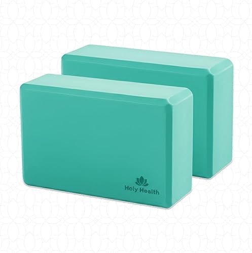 Miniatura 1 de Juego de 2 bloques de yoga de alta calidad, espuma EVA de alta densidad, antideslizantes, ligeros, duraderos, incluye bolsa de transporte de marca,