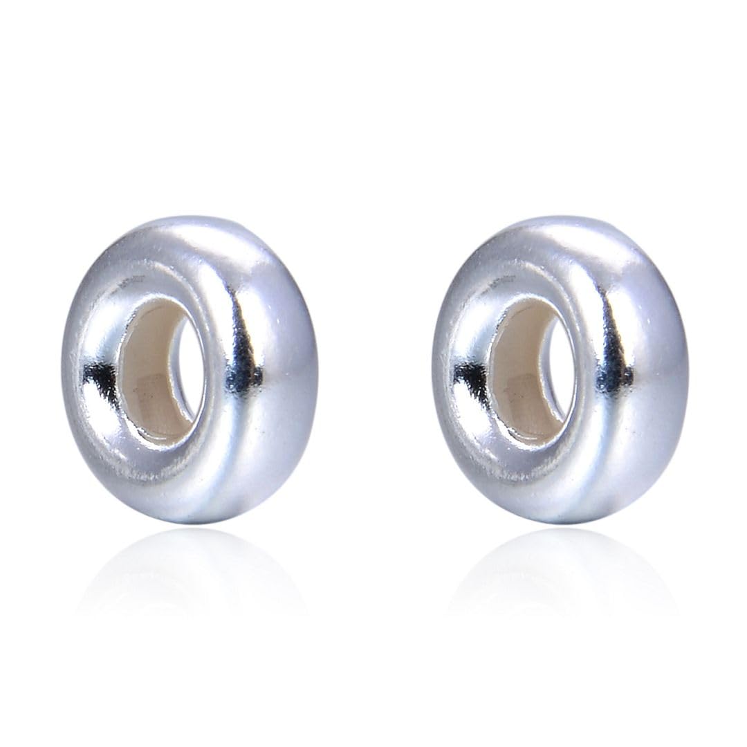 Adabele 10 Genuine .925 Bright Sterling Silver Findings Bubble Spacer beads 6mm F/bracelet, necklace #ss49