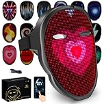 megoo Led Mask with App Bluetooth Programmable Customized,Led Electronic Digital Light Up Mask Halloween for Costume DJ Masquerade Rave Cosplay Birthday Party,Led Full Face Shining Mask for Adult Kid