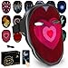 Produktbild megoo Led maske mit bluetooth programmierbar, mit gestenerkennung,led leuchtende maske für karneval halloween cosplay party kostüm Maskerade,die coolest voll gesichts LED-Maske (Aufladung)