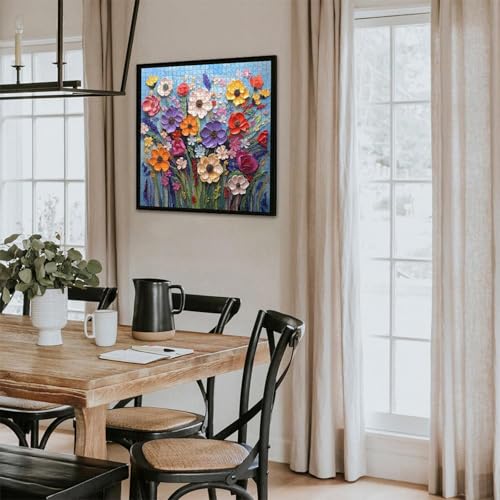 Image of iDream 1000 Pieces Jigsaw Puzzle - Artistic 3D Design, Colorful Wall Decor, Challenging Puzzle Gift for Friends & Family (Colorful Flower)