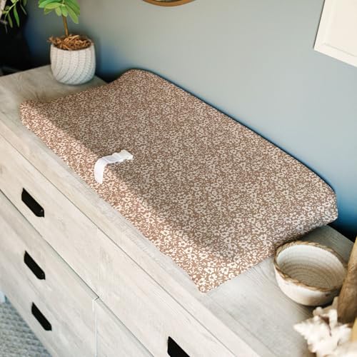 Image of Baby Changing Pad Cover 2-Pack for Girls (Poppy Fields) - Premium Fitted Sheets Baby Diaper Changing Table Cover - Buttery Soft Cotton Blend