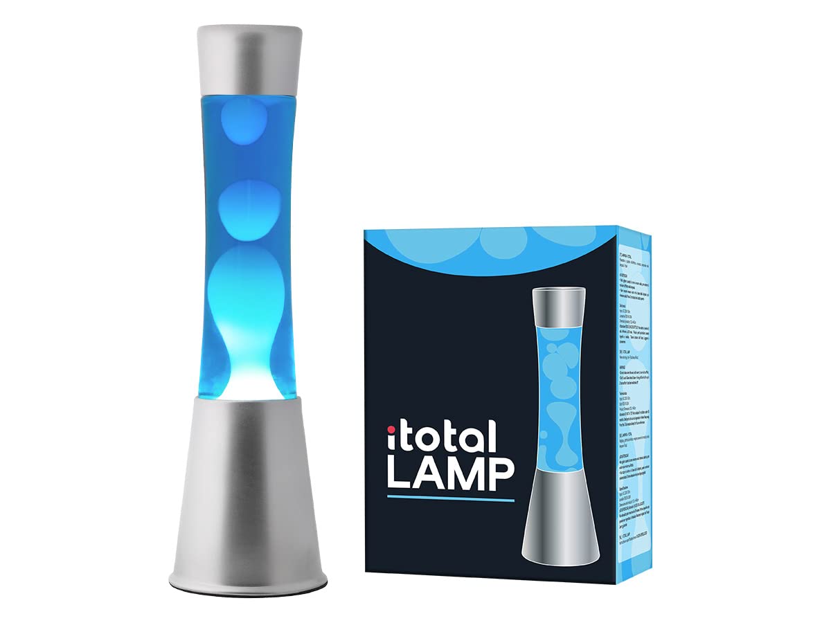 I-TOTAL Lavalampe Magie Lavaspektakel Blue Liquid Silver Base