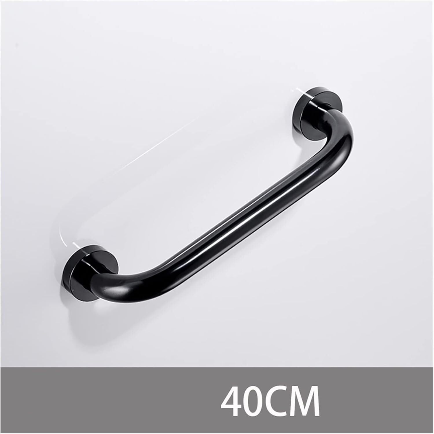 Barra de agarre para baño, Barra de Agarre Pasamanos de Baño Soporte de Seguridad Antideslizante de Aluminio Negro Barras de Agarre Manija Ducha Seguridad Bañera Riel Inodoro for Personas Mayores(40cm