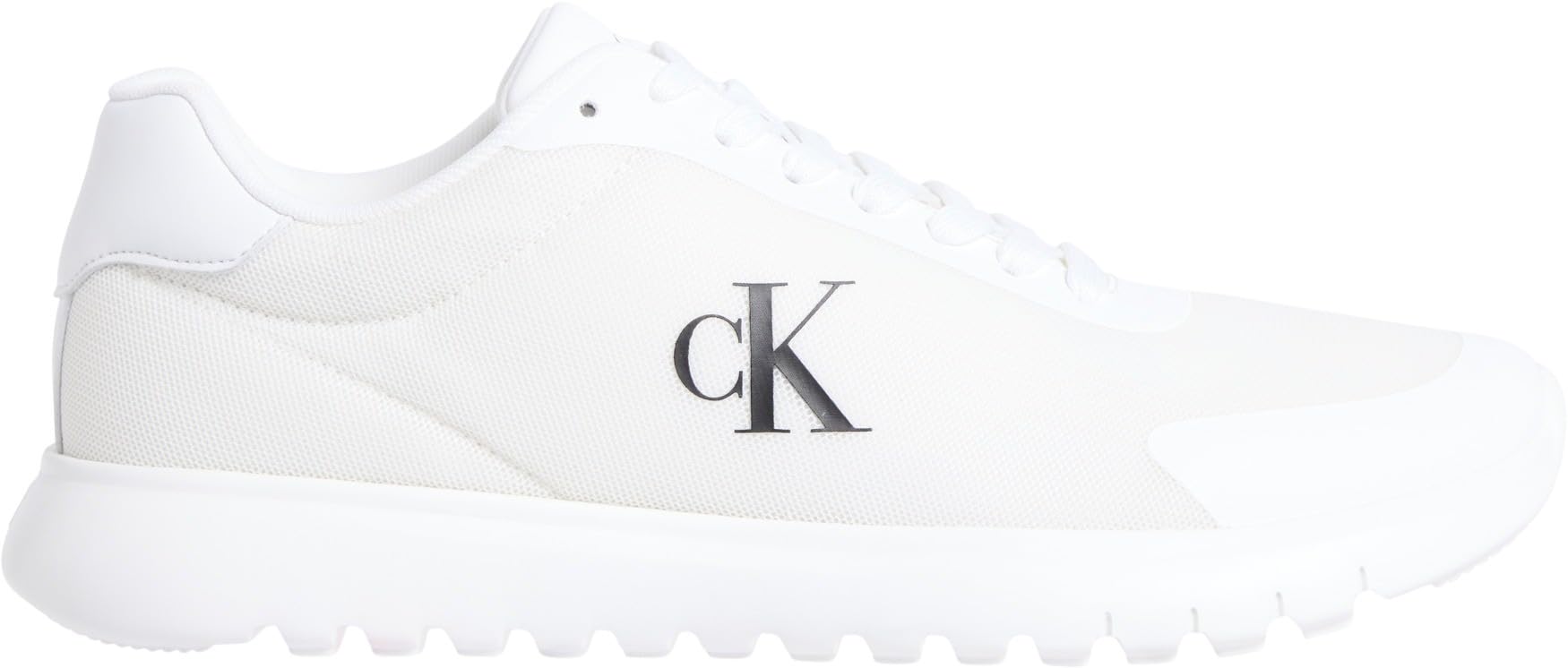 Calvin Klein Women’s Sporty EVA Mesh Runner Trainers, White (Bright White/Black), 8