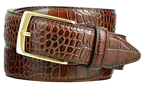 Joseph Gold Buckle Men's Designer Leather Dress Belt 1-3/8