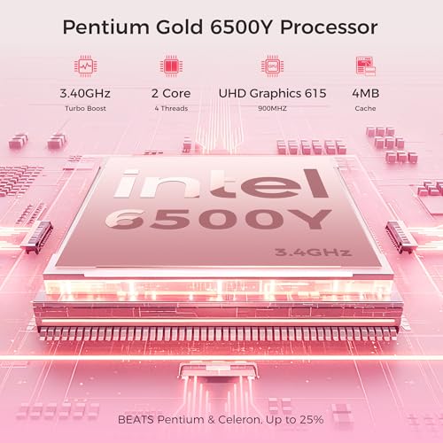 Image of 15.6 inch Pink Laptop, Laptop with 16GB RAM 256GB SSD, Gold 6500Y(Beat Pentium, Up to 3.4GHz), 1080P FHD IPS Display, Bluetooth, WIFI, HDMI, USB-C, USB3.2, 38WH Battery, Laptop Computer for Students