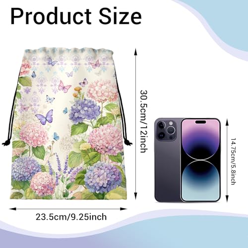Image of Flower Butterfly Grip Bag for Gymnast Drawstring Athlete Bag for Sport Dance