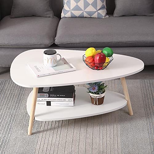 Table de salon canapé sofa table d'appoint ovale - 8