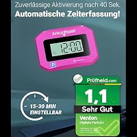 VENTON [Test SEHR GUT, Note 1.1 2 Stück V2 Elektronische Digitale Parkscheibe pink mit Zulassung, Automatische elektrische Parkuhr, Auto Zubehör Innenraum, Auto Gadgets, Autozubehör elektronisch – Ansicht 4