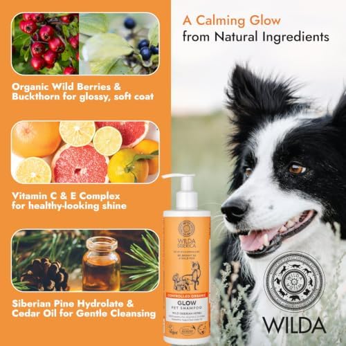 Wilda Siberica Controlled Organic Glow Pet Shampoo & Conditioner Set for Dogs & Cats, Wild Foxberry, Sea Buckthorn & Siberian Pine Hydrolate, Vegan, pH Balanced, Glossy Soft Coat (Pack of 2) - 3