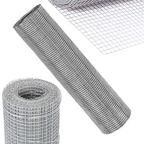 Bakaji Rete Metallica Elettrosaldata Altezza 50 cm Lunghezza 10 MT Maglia 6 x 6 mm Zincata per Recinzione e Gabbie Animali in Metallo Bricolage Fai da Te Voliera Giardinaggio