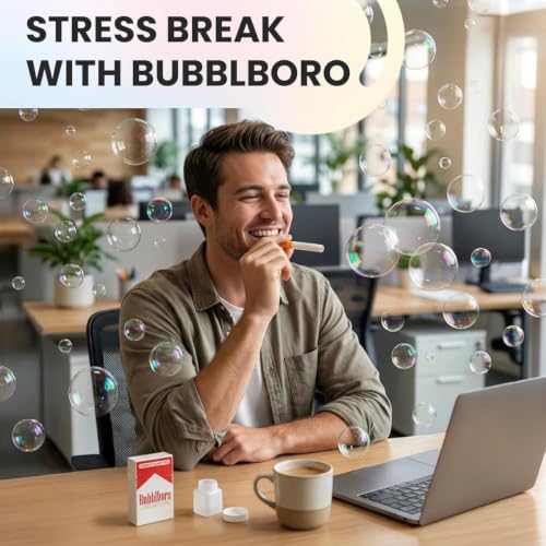 Image of Bubble Cigarette Stress Relief Gift - Mini Bubble Blower Stick Fun Relaxation Gift