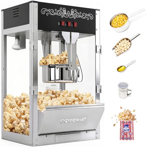 Popbria Commercial Popcorn Machine, Authentic 16Oz Kettle Countertop Popcorn Maker