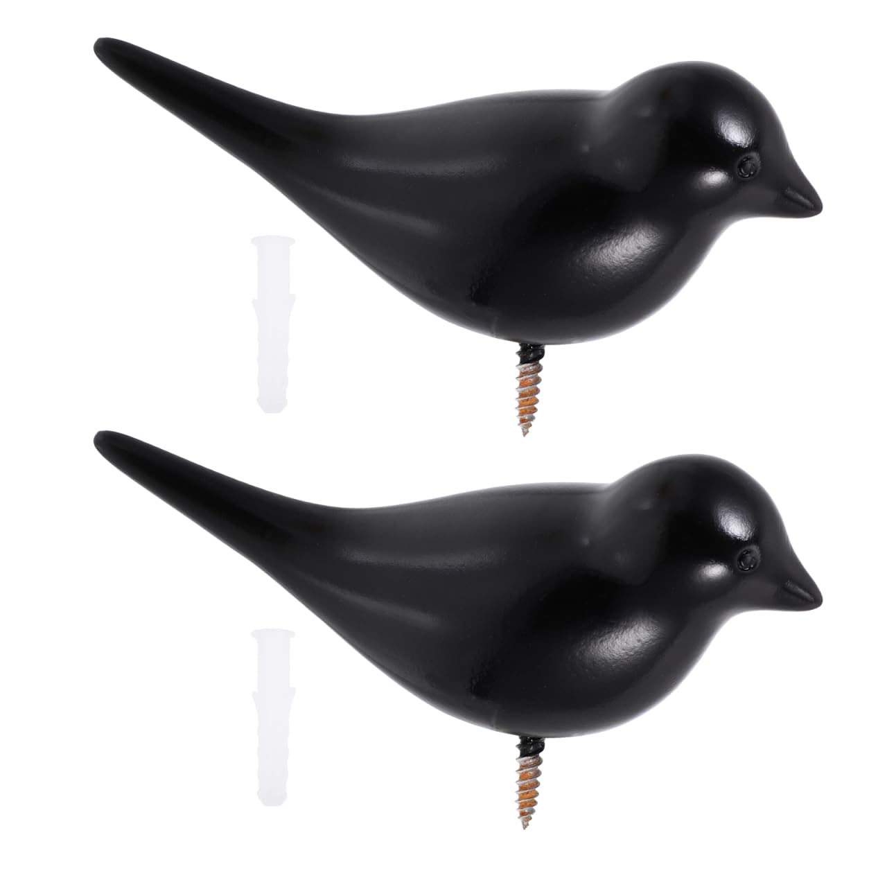 Patère murale oiseau lot de 2 crochets muraux en résine décorative
