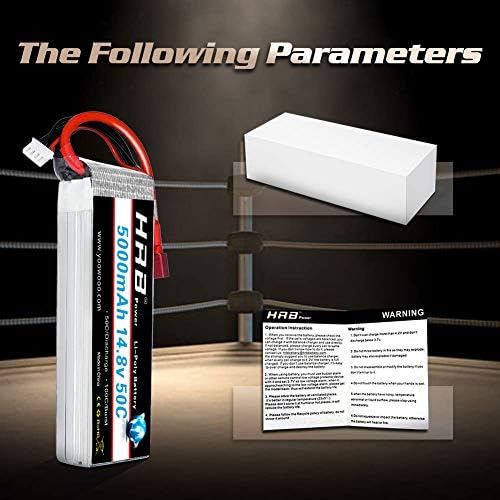 HRB 14.8v 5000mAh 50C 4S Lipo Battery with Deans T Plug For RC Airplane, RC Helicopter, RC Car/Truck, RC Boat