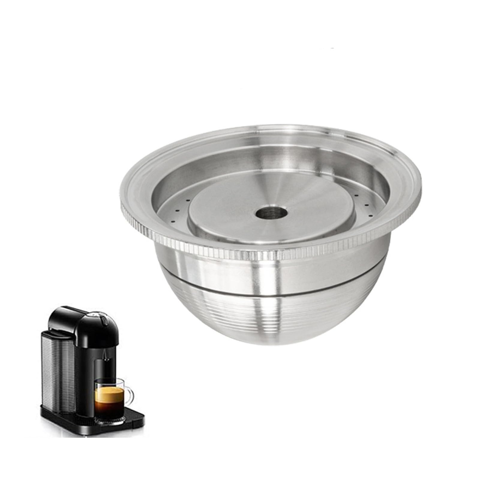 Filtro Reutilizable de Acero Inoxidable de 80 ml para café, conversor rellenable para Cocina GCA1