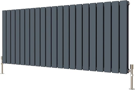 Horizontal Flat Panel Radiator 600x1428mm Anthracite Matt Grey Double Design RAD Central Heating