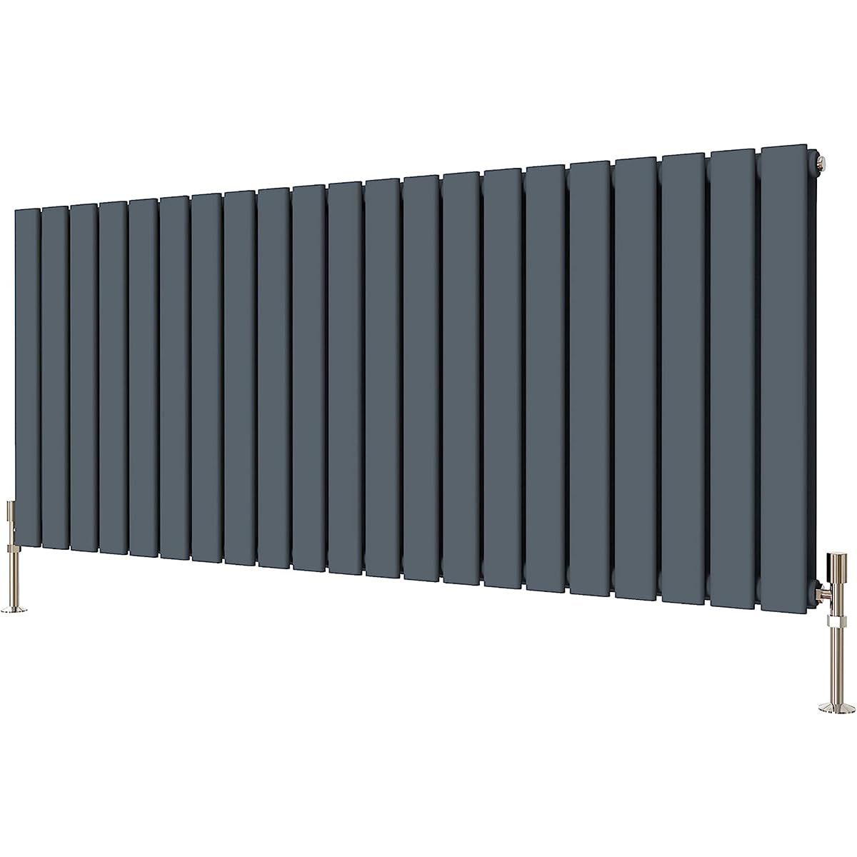 Radbliss Horizontal Flat Panel Radiator 600x1428mm Anthracite Matt Grey Double Design RAD Central Heating