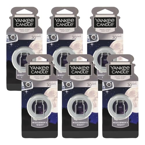 Image of Yankee Candle Smart Scent Auto Vent Clip Car Air Freshener,Midsummers Night (Pack of 4)