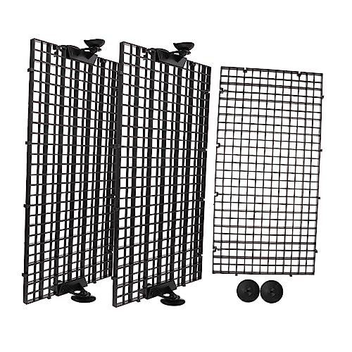 FONDOTIN 1 セット 水槽 板 クレート 小さな水槽 フィルター 観葉植物ホルダー のト カバー 分周器 の背景 プール 水族館グリッド仕切りトレイ 水族館の土 Black 塩ビ