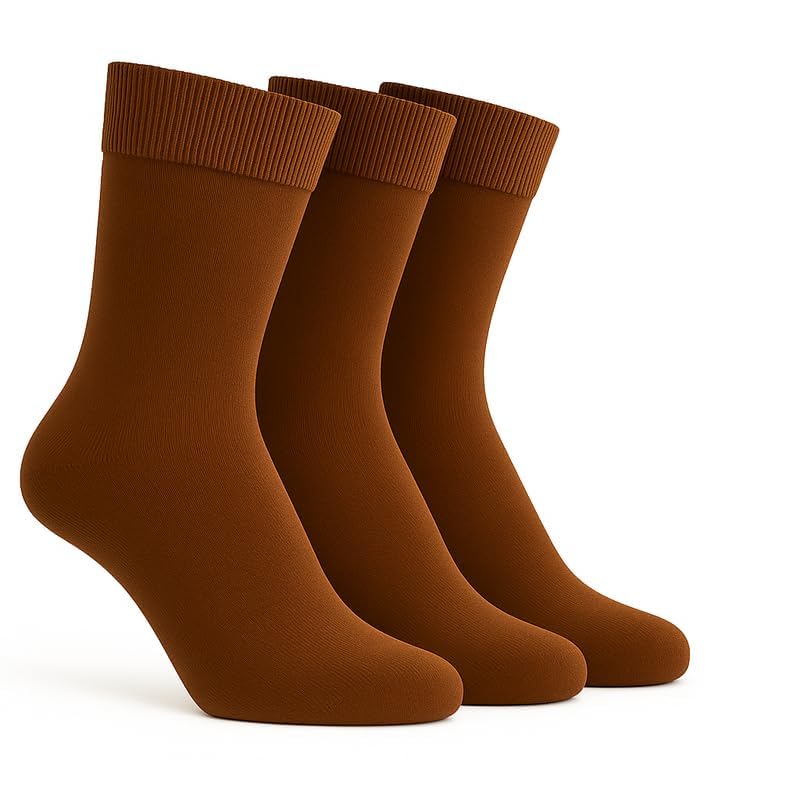 Image of Wens Plain Dark Socks for Girls, Boys, Kids & Men of All Ages (Pack of 3) | Heavy Elastic, Streachable & Comfortable Fit