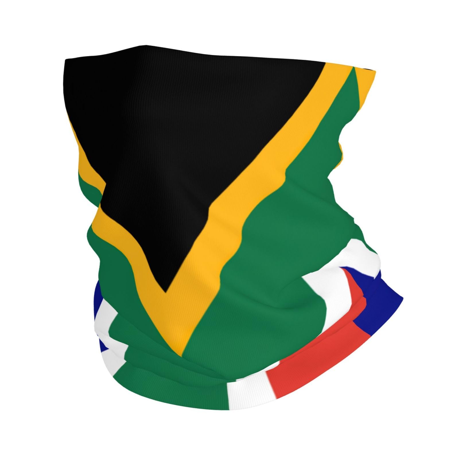 Gaxfjru Unisex White South African Flag Print Tube Bandana Summer Face Mask Covering Sports Multi Scarf Head Wrap Gaiter Scarf For Men Women