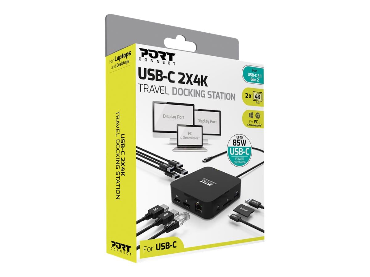 PORT CONNECT Station d'Accueil de Voyage USB-C 2 x 4K Display Port 9 périphériques 85 W