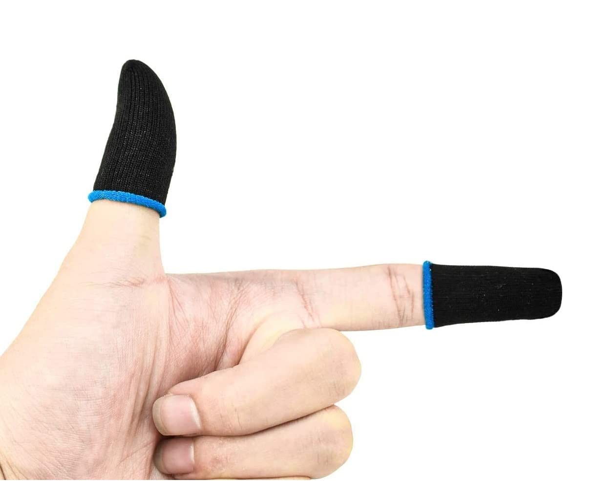 Pair of 1 Anti Slip Sweat Proof Breathable Professional Touch Screen Thumb Finger Figure Sleeves Gloves for Gaming REALME COD PUBG BGMI Free FIRE-image-31
