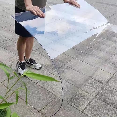 Pounjsd Planchas Transparentes Tejados 1mm, Lámina de policarbonato para techos 2m, Hoja Metacrilato PC Placa Acrílica Transparente, para Invernaderos, Techos, Cocheras, Jardin, Solarios, Terraza