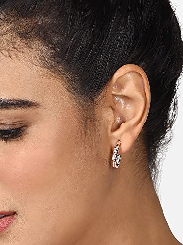 Image of Ami Rose Gold Classy Contemporary Semi Hoop Earring For Women-ZPFK19967