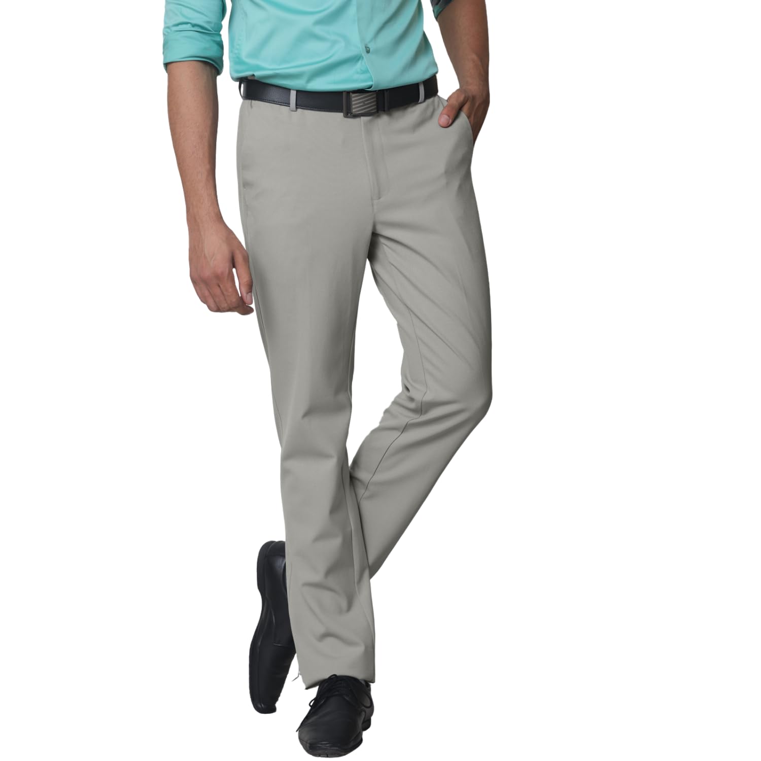 subtract Men 4 Way Stretch Wrinkle Free Slim Fit Formal Trouser with 2 inch Flexible Waistband | Men's Pants for Office or Party-picture-24