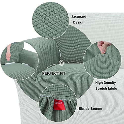 PiccoCasa Stretch Sofa Slipcover, 1-Piece Couch Seat Cover for Sofa Living Room, Spandex Jacquard Checks Sofa Covers - Image 4