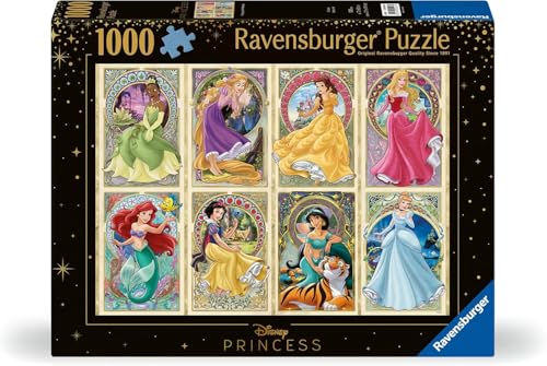 Ravensburger - Puzzle 1000 Pezzi Disney Principesse Dell'art Nouveau | Puzzle Per Adulti E Tutta La Famiglie | Dimensione Di 70x50 Cm | Regalo Adulti | Regali Natale