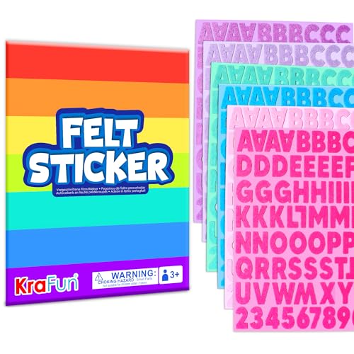 KRAFUN 500+ Felt Letter Stickers for Kids Ages 3+ | Alphabet Set