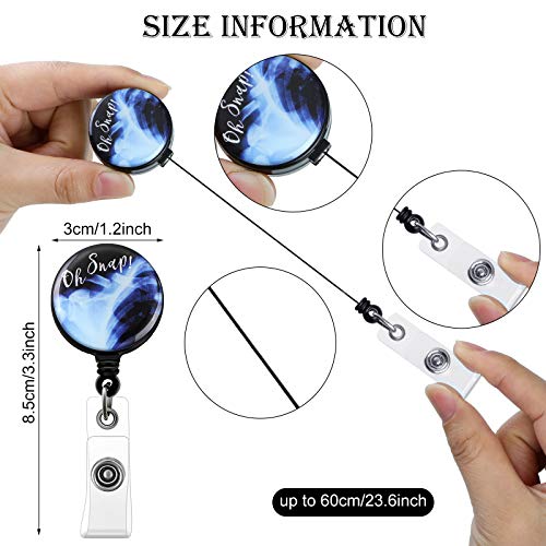 Containlol 5 Pieces X-Ray Badge Reel Retractable Radiology Tech Badge Holder With Swivel Alligator Clip Id Nursing Name Badge Reel For Nurse Doctors Teacher Student Volunteer, 5 Styles #TOP1
