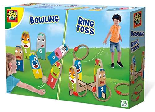 Bowling et lancer d'anneaux SES Creative : jeu de quilles en bois pour enfants