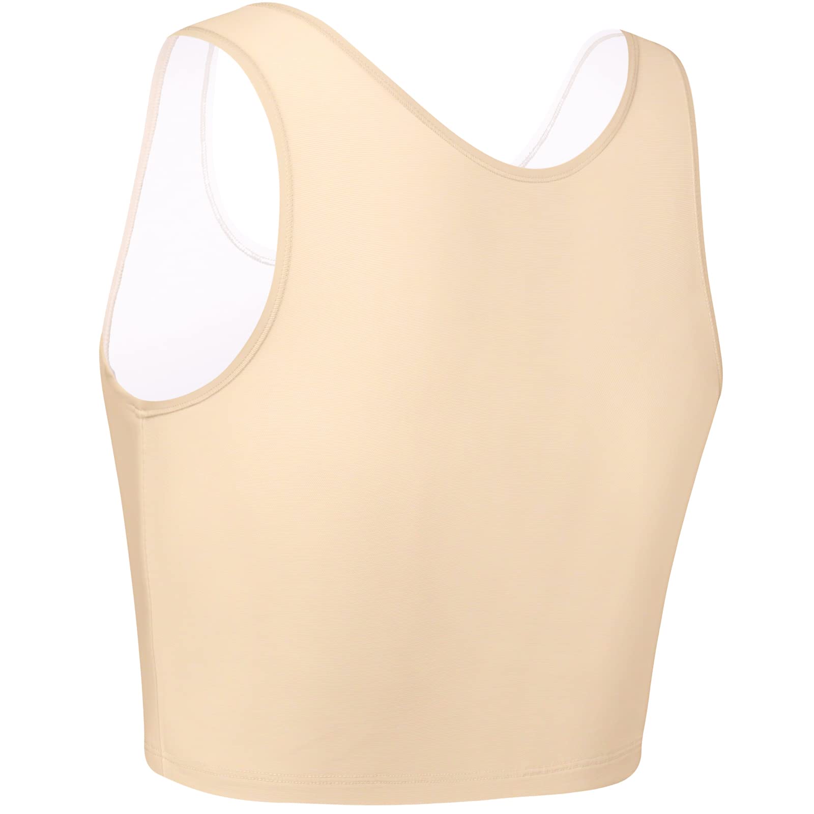 XUJI Transgender FTM Zip Up Atmungsaktives Halbes Brust Binder